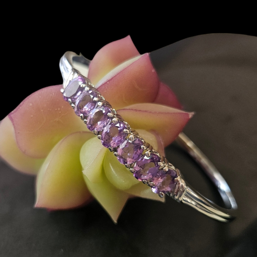Amethyst Bangle Bracelet